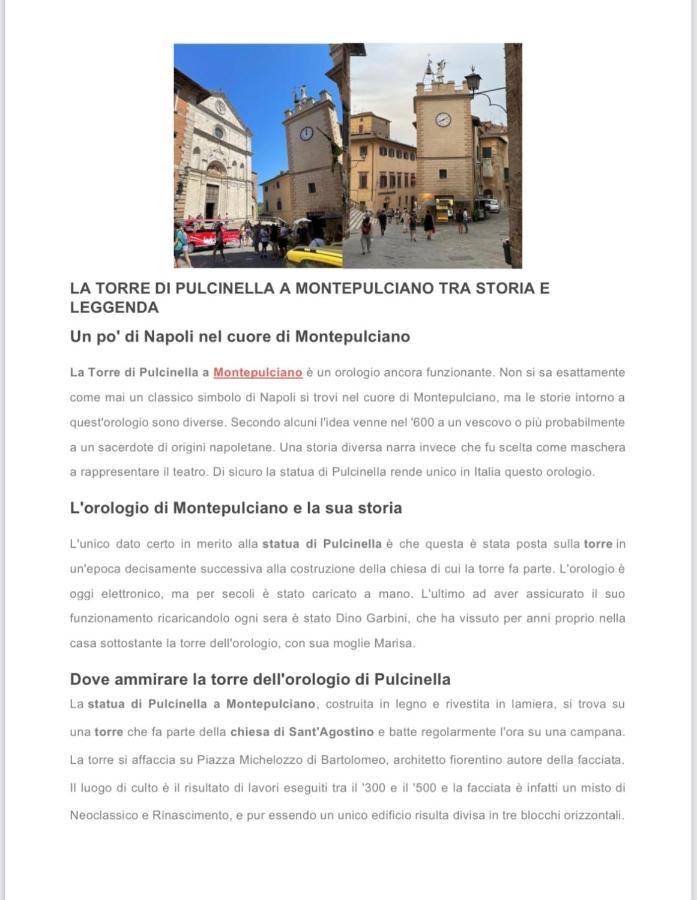 Pulcinella Appartamento Tipico Centro Storico Montepulciano Stazione 外观 照片